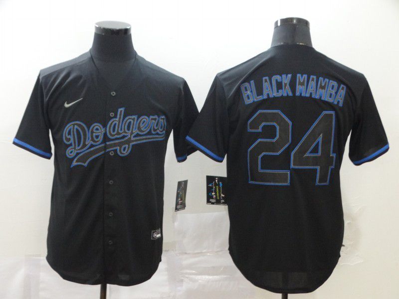 Men Los Angeles Dodgers 24 Blackmamba Black Nike Game MLB Jerseys